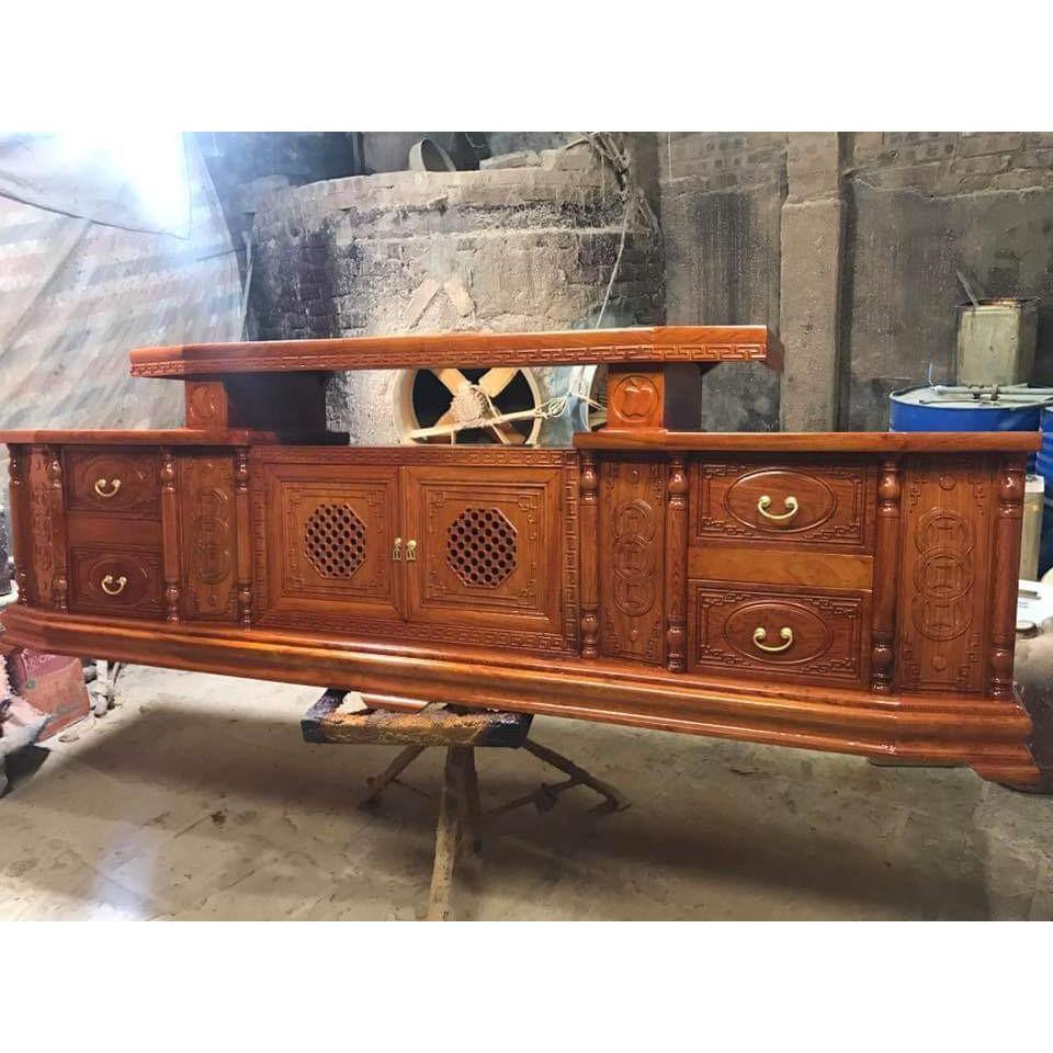 Kệ tivi cân gỗ hương đá