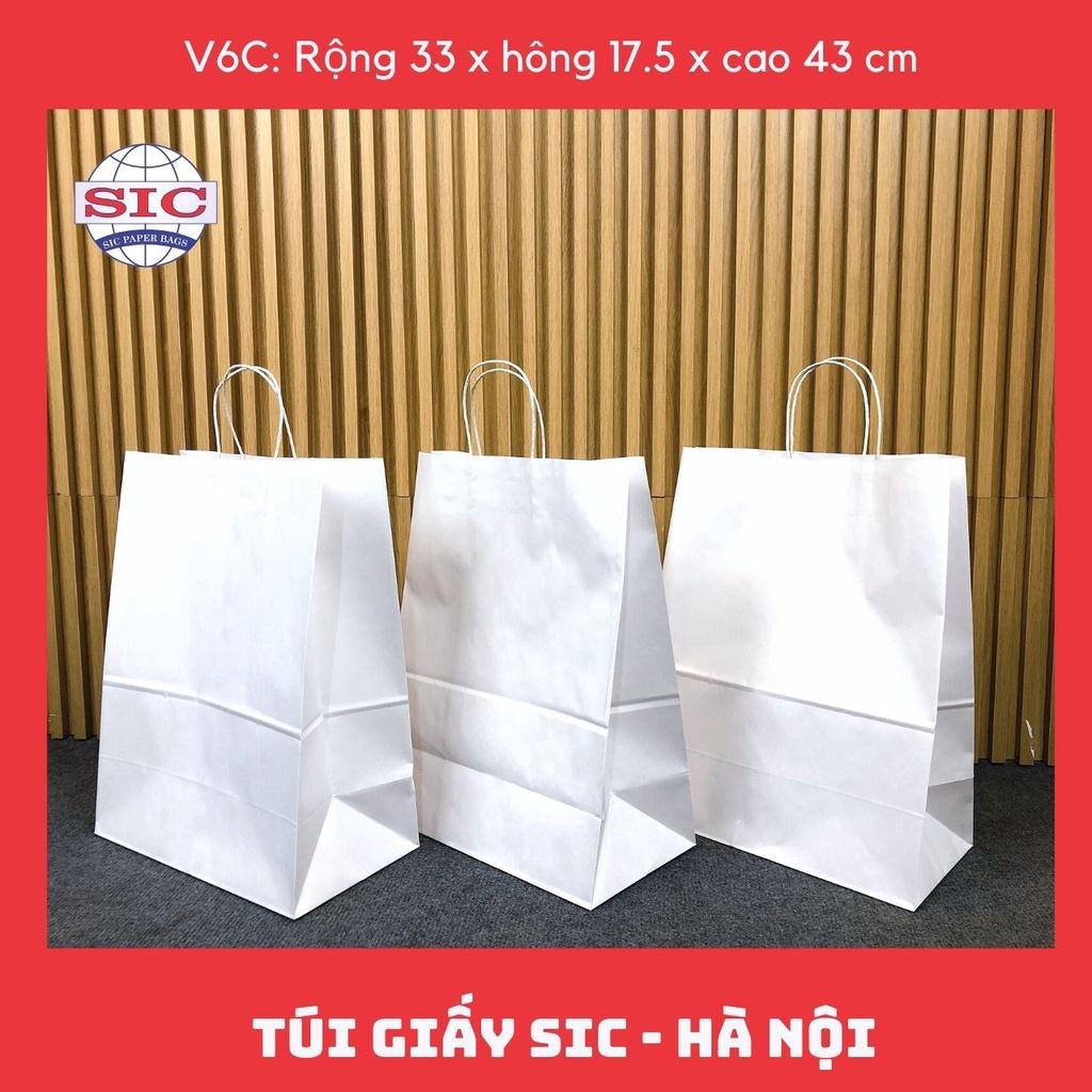 100 CHIẾC TÚI GIẤY KRAFT V6C: 33x17.5x43 cm CÓ QUAI