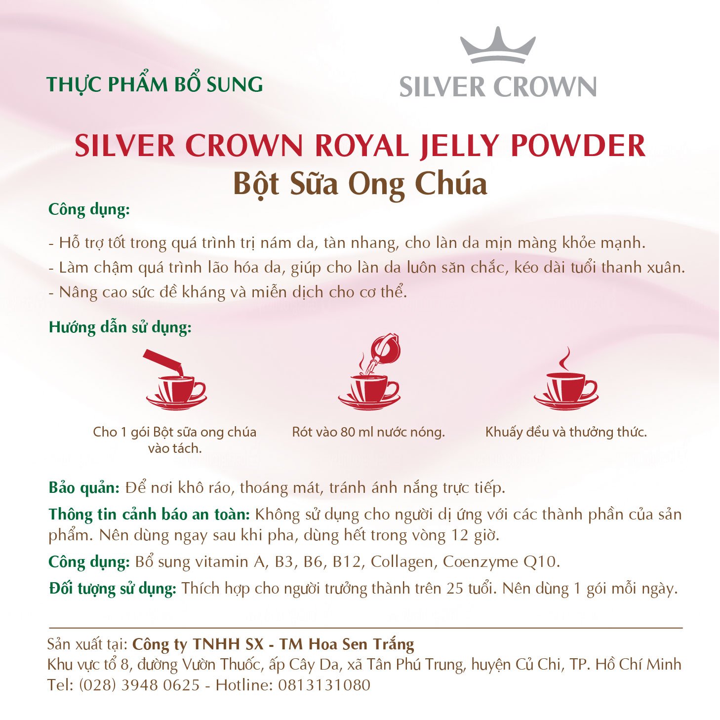 Bột Sữa Ong Chúa Silver Crown