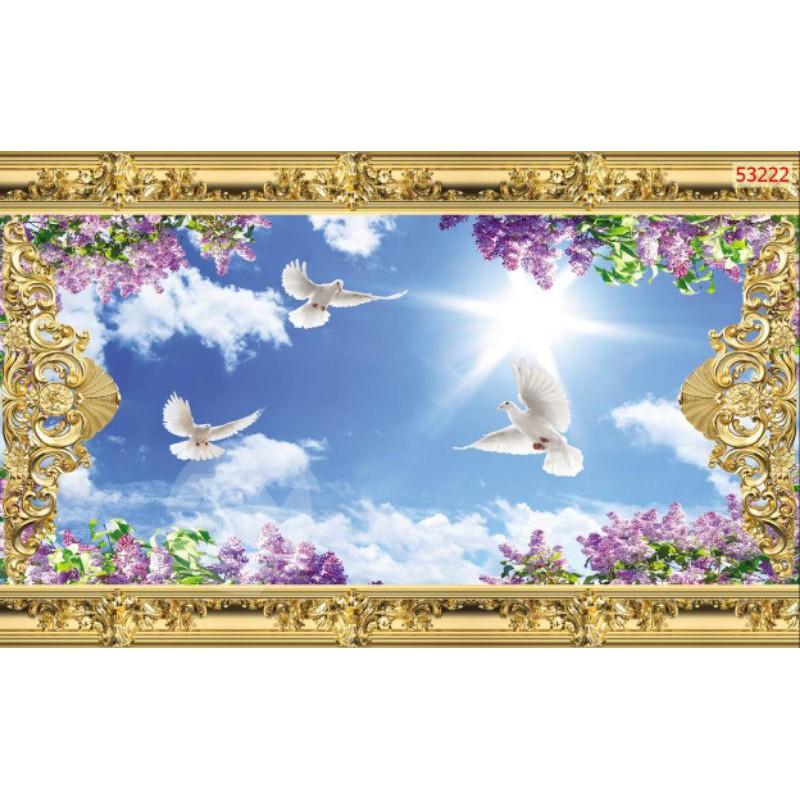 Tranh dán tường 3D trần nhà
