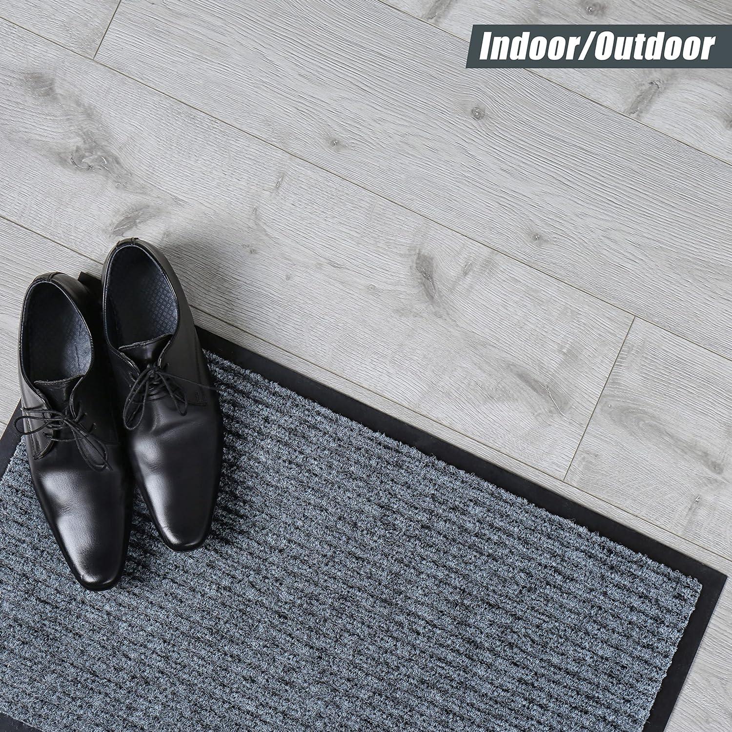 Thảm cửa trước MATS 2 -Pack - Thảm cửa thảm ngoài trời trong nhà cho máy cạo giày lý tưởng (xám) 40*60 cm