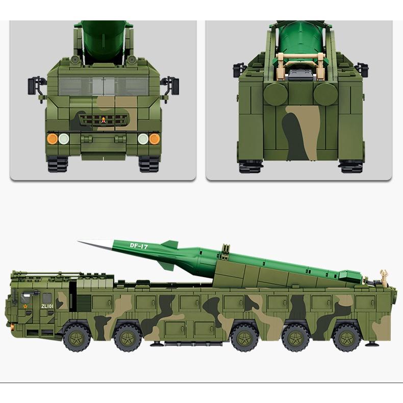 Đồ chơi Lắp ráp Xe Tên lưa Siêu Thanh DF-17 - Panlos 639007 Ballistic mislle - Xếp hình thông minh - Mô hình trí tuệ