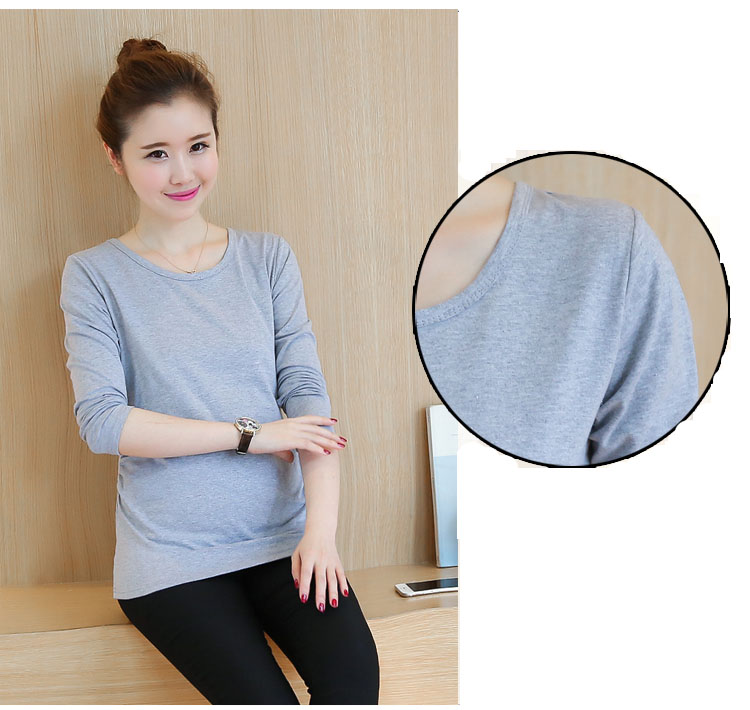 ÁO BẦU COTTON CỔ TRÒN DÀI TAY AB1263