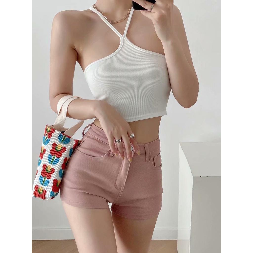 Áo Bra Yếm Thun Tăm Dây Buộc Cổ Siêu Hot Điệu Đà Superbag 332