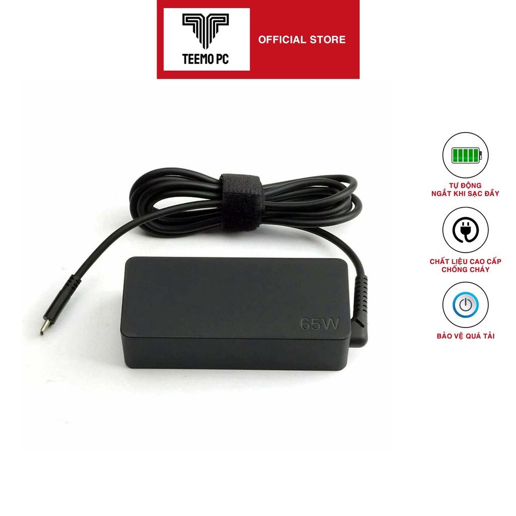 Sạc TeemoPC dùng Tương Thích Cho laptop Lenovo 65w 3.25a chân type C kèm dây nguồn Hàng Nhập Khẩu