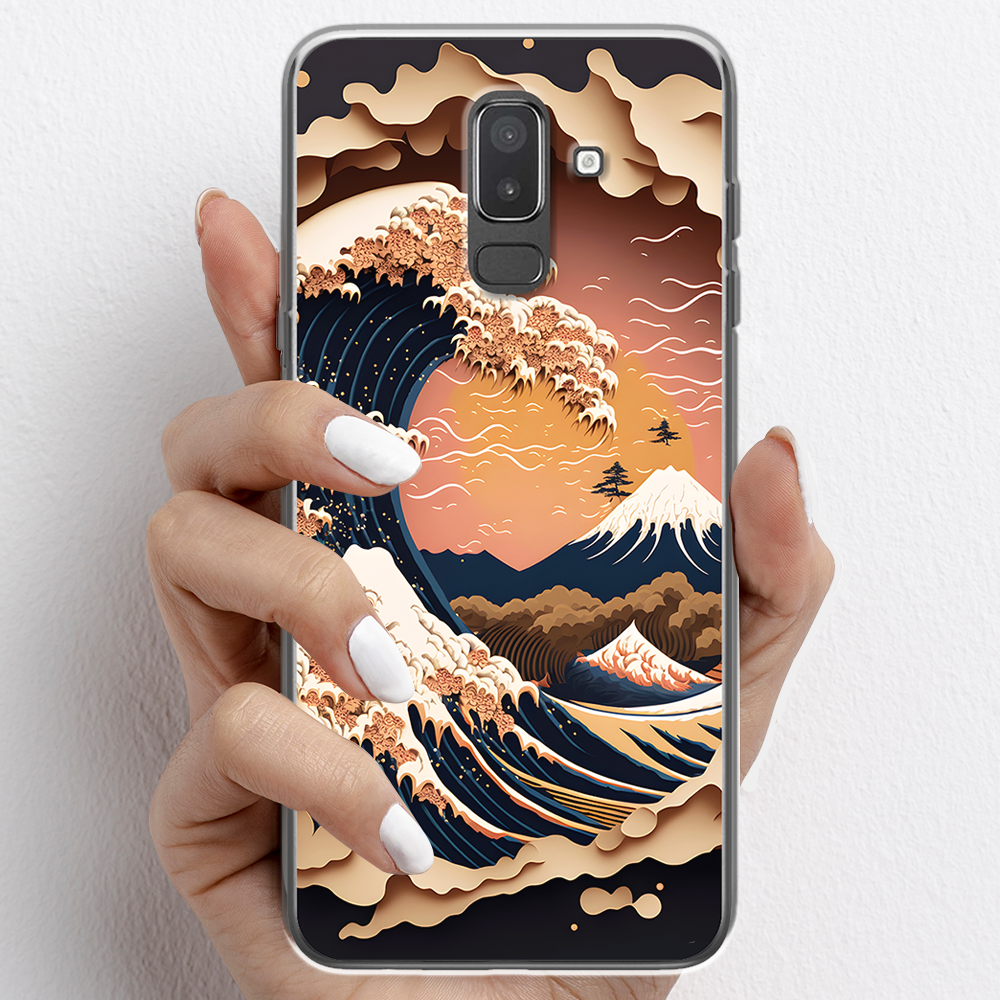 Ốp lưng cho Samsung Galaxy J8 nhựa TPU mẫu Sóng biển