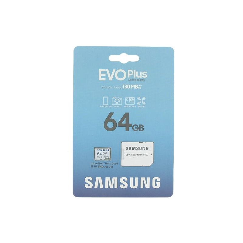 Thẻ nhớ microSDXC Samsung Evo Plus 64GB upto 130MB/s C10 U1 kèm Adapter - Hàng Chính Hãng