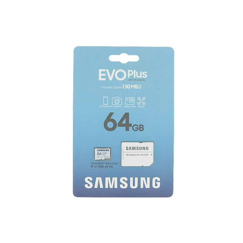 Thẻ nhớ microSDXC Samsung Evo Plus 64GB upto 130MB/s C10 U1 kèm Adapter (MB-MC64KA) - Hàng Chính Hãng