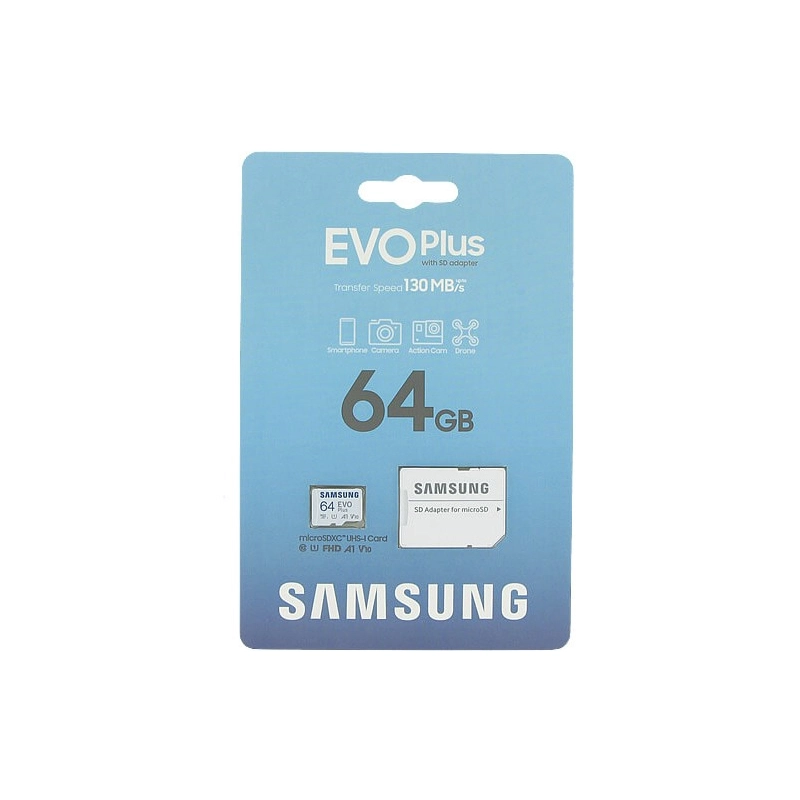 Thẻ Nhớ microSD EVO Plus 64/128/256/512GB (KA), Class 10, 130 MB/s hiệu SAMSUNG; Model: MB-MC64/128/256/512KA/APC (Kèm Adapter) - Hàng Chính Hãng