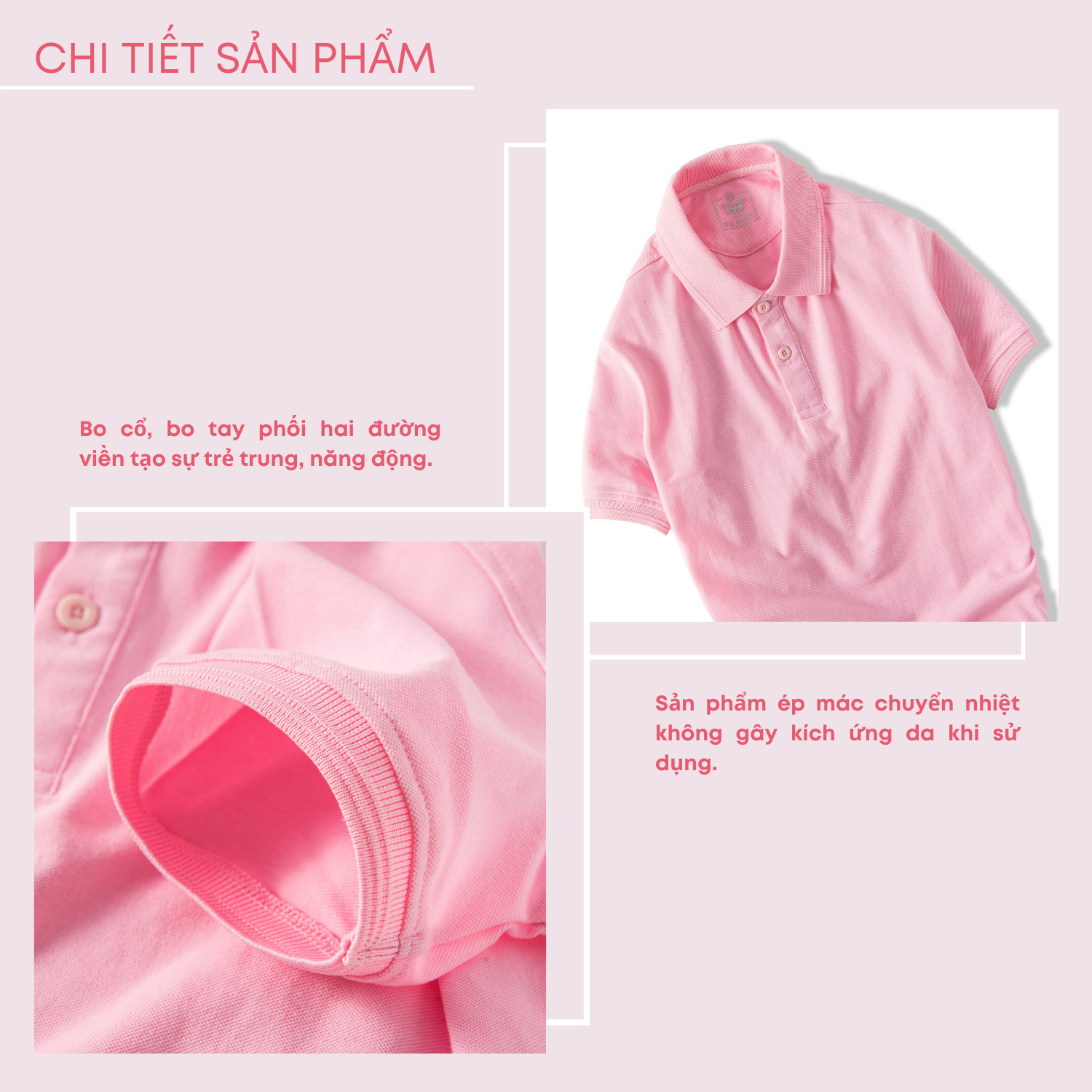 Hình ảnh Áo polo nữ màu hồng phối viền chìm ADINO vải cotton polyester mềm dáng slimfit công sở hơi ôm trẻ trung APN03