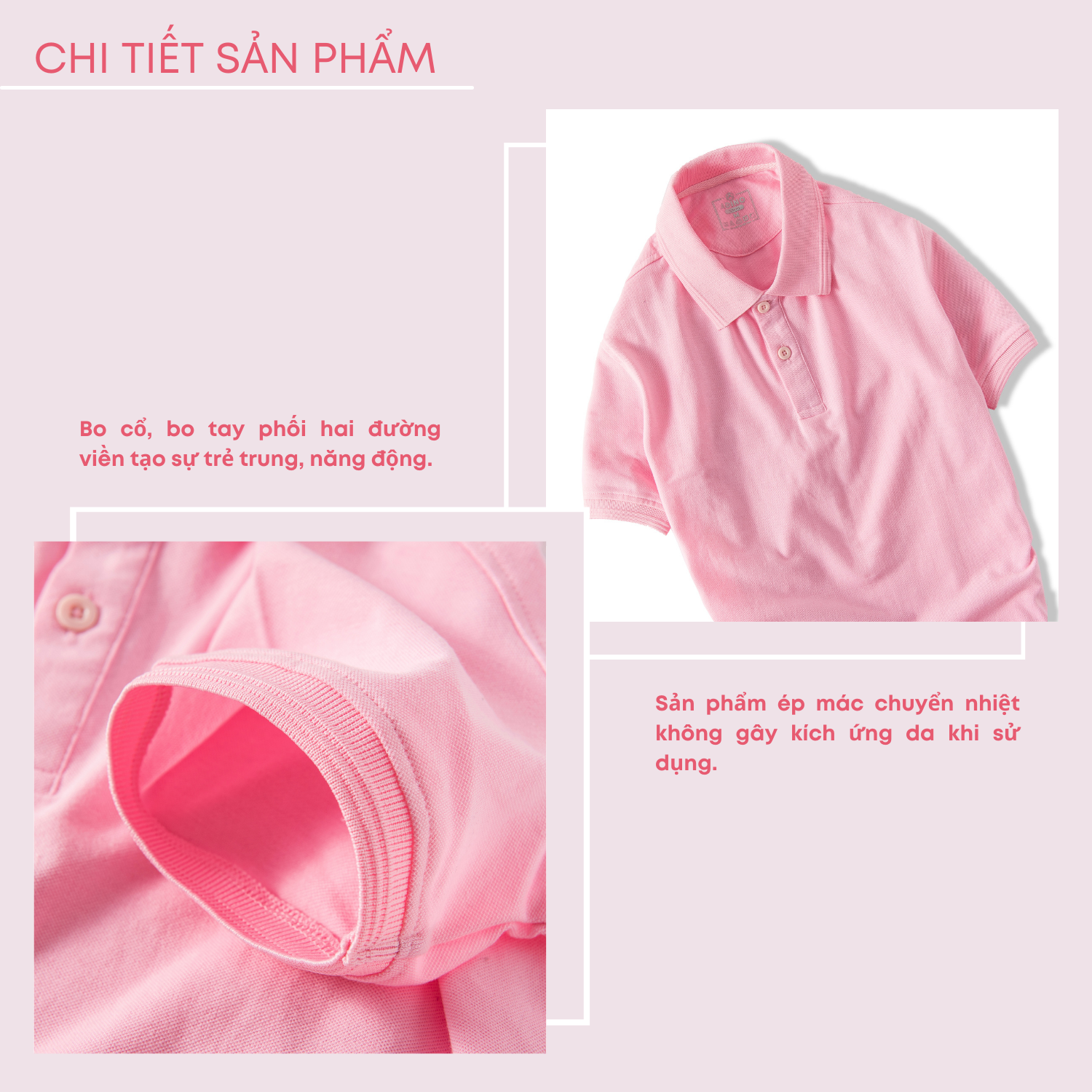 Áo polo nữ màu hồng phối viền chìm ADINO vải cotton polyester mềm dáng slimfit công sở hơi ôm trẻ trung APN03