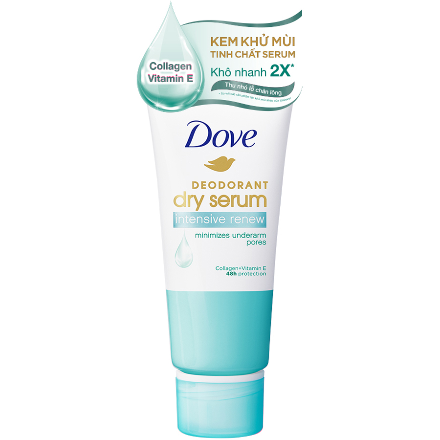 [Nhập ULVDOVE20 giảm 20K] Combo 2 Kem khử mùi Dove tinh chất serum dưỡng da sáng mịn đều màu &amp; thu nhỏ lỗ chân lông 50ml