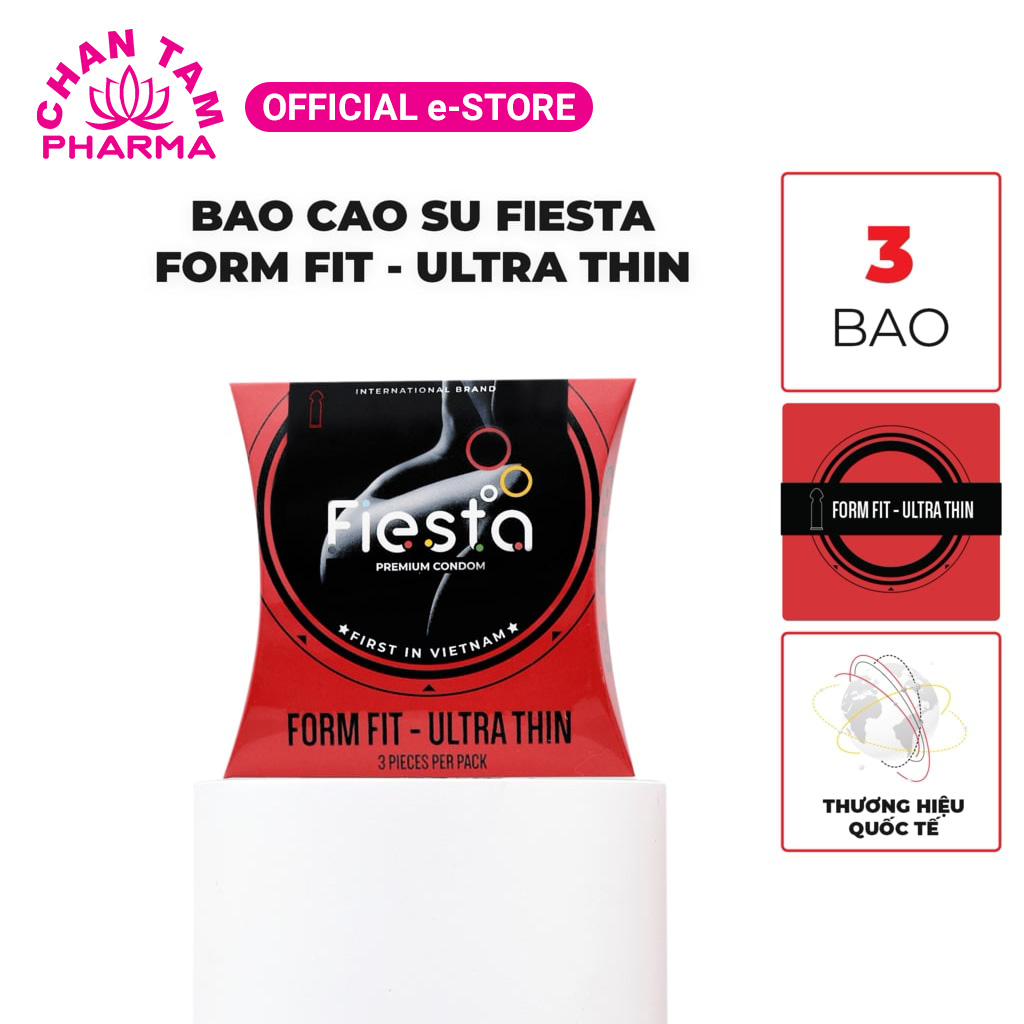 Bao cao su Fiesta ôm sát, siêu mỏng – hộp 3 cái