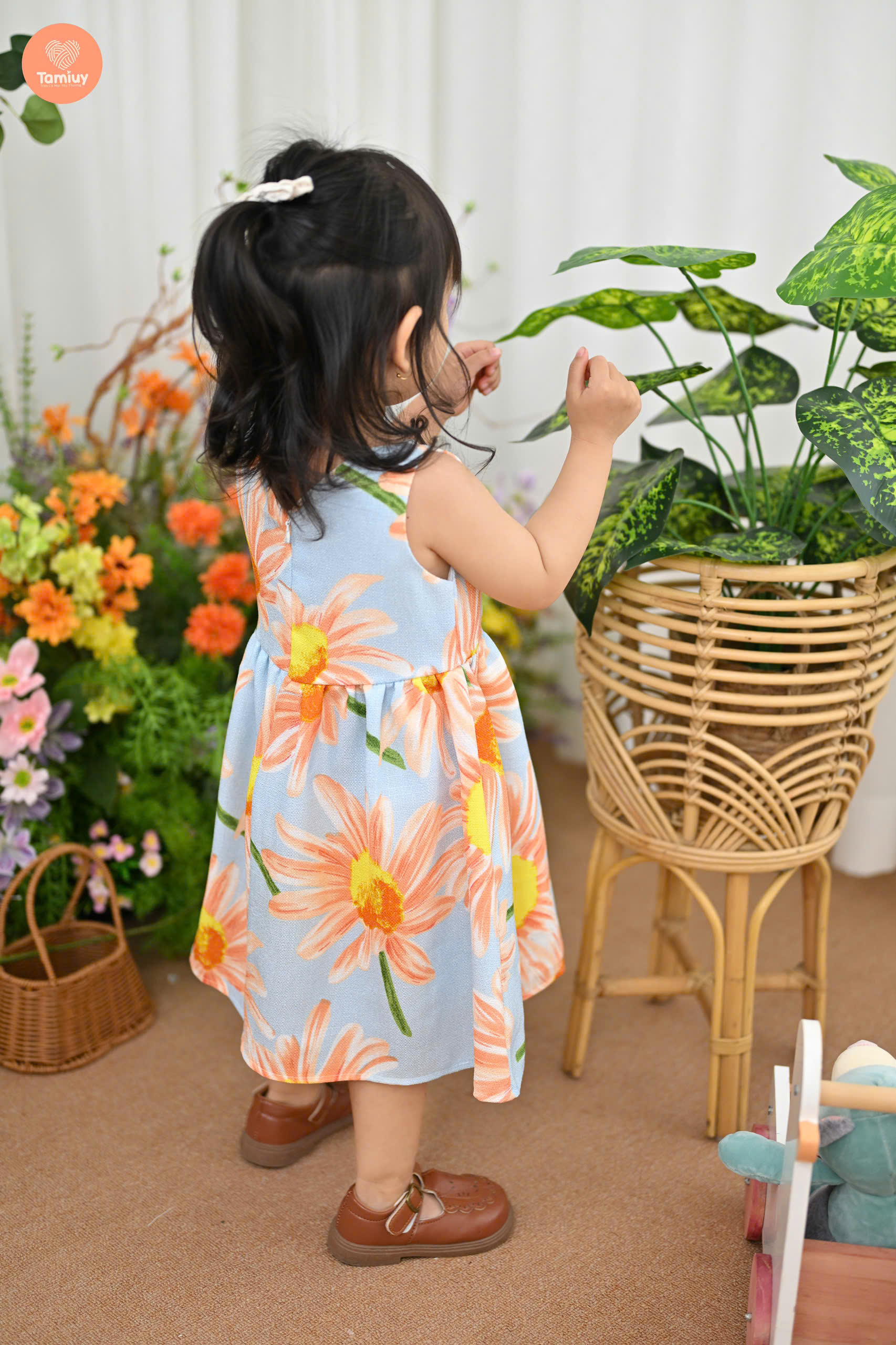 Đầm Xòe Công Chúa Tamiuy Hoạ Tiết Hoa Hướng Dương Dành Cho Bé Gái (1-10T)