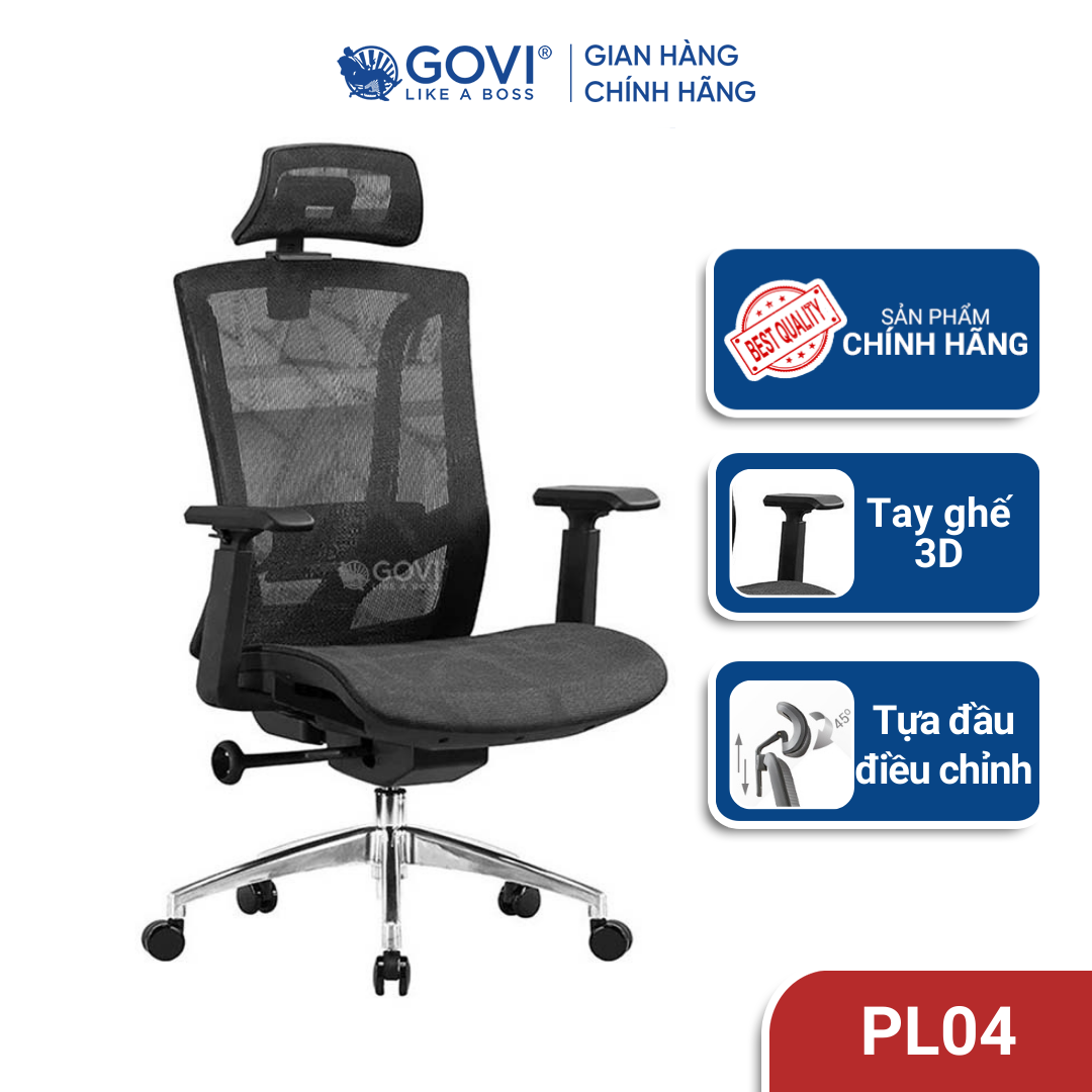 Ghế công thái học GOVI Ergonomic Plato PL04 Thiết kế bảo vệ sức khỏe