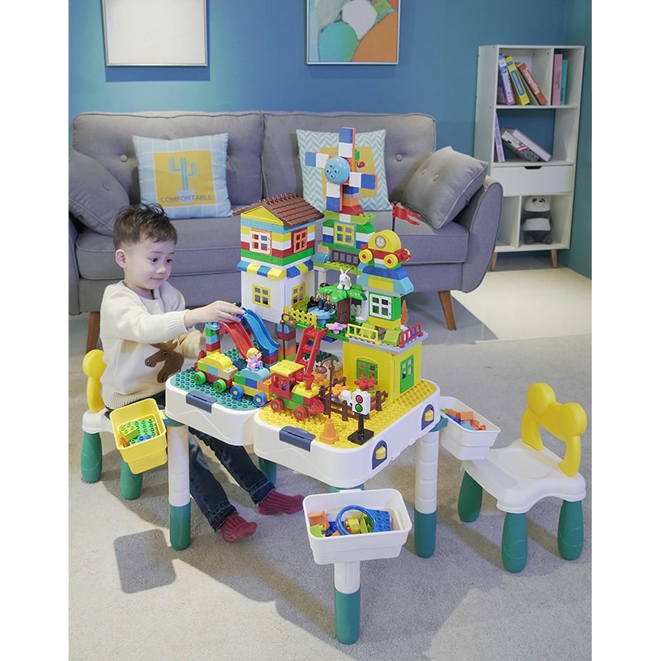 Bàn Lego Kiêm Vali Kéo Cho Bé, Bàn Giáo Dục Đa Chức Năng Trẻ Em Cao Cấp