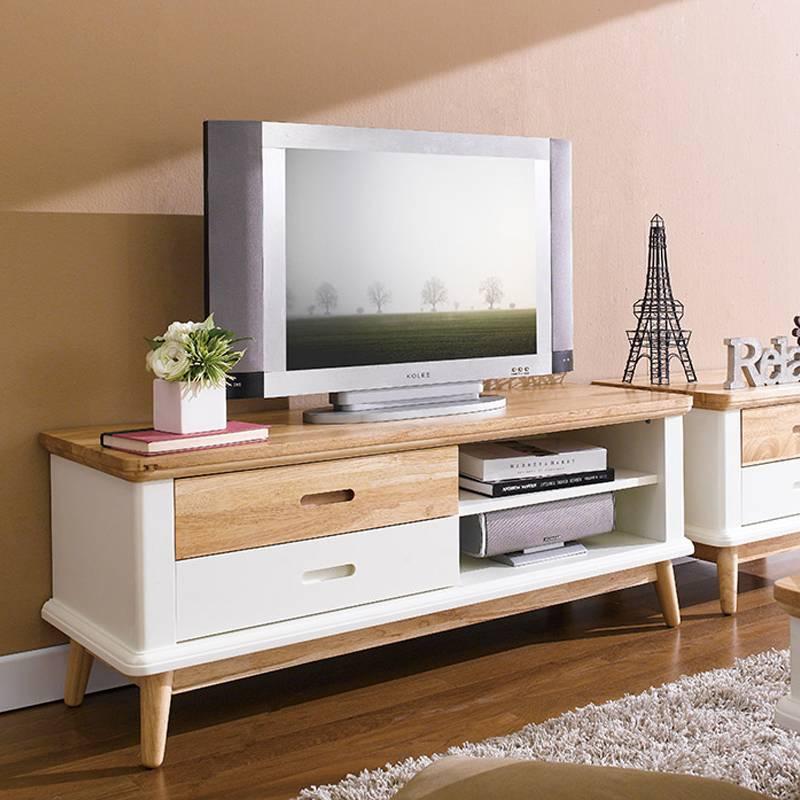 Tủ TV 2 Ngăn Kéo Vivid Gỗ Tự Nhiên Ibie LV2KVIVR - Trắng