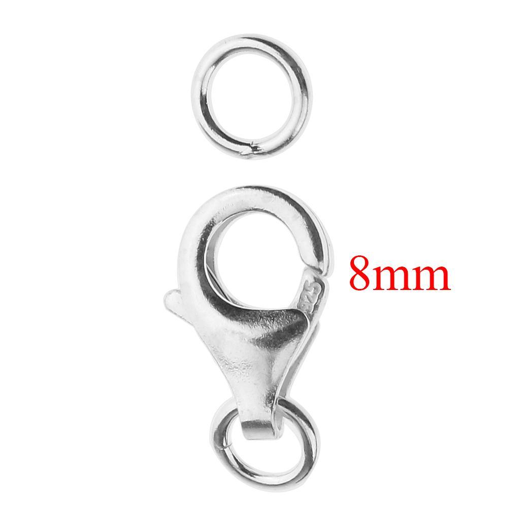 1 Piece 925 Sterling Lobster Claw Clasp with Jump DIY Craft 8mm