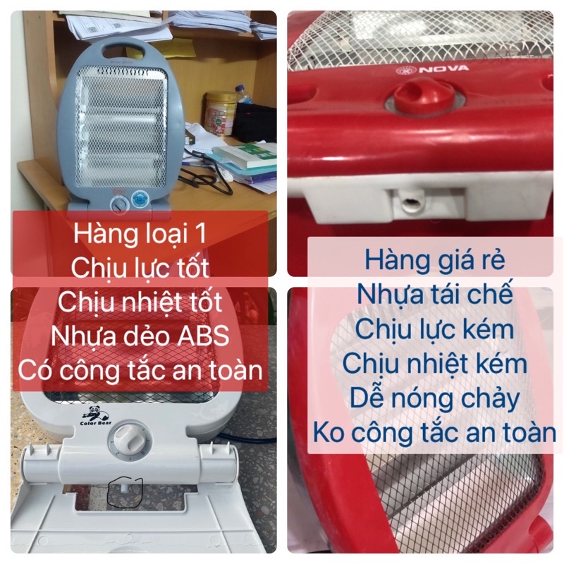 Quạt sưởi, Đèn sưởi hồng ngoại hình cá 800w, có role an toàn hàng chính hãng