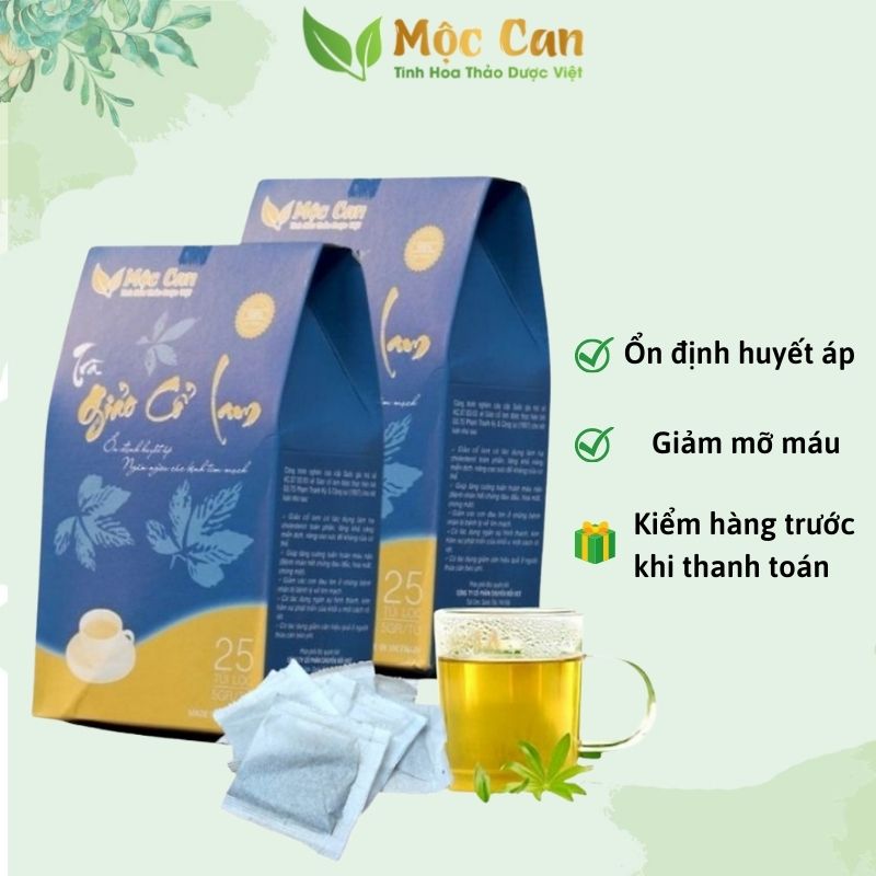 Combo 6  gói trà giảo cổ lam mộc can túi lọc Mộc Can ổn định huyết áp, hạ mỡ máu hỗ trợ ngăn ngừa xơ vữa mạch máu gói 25 túi