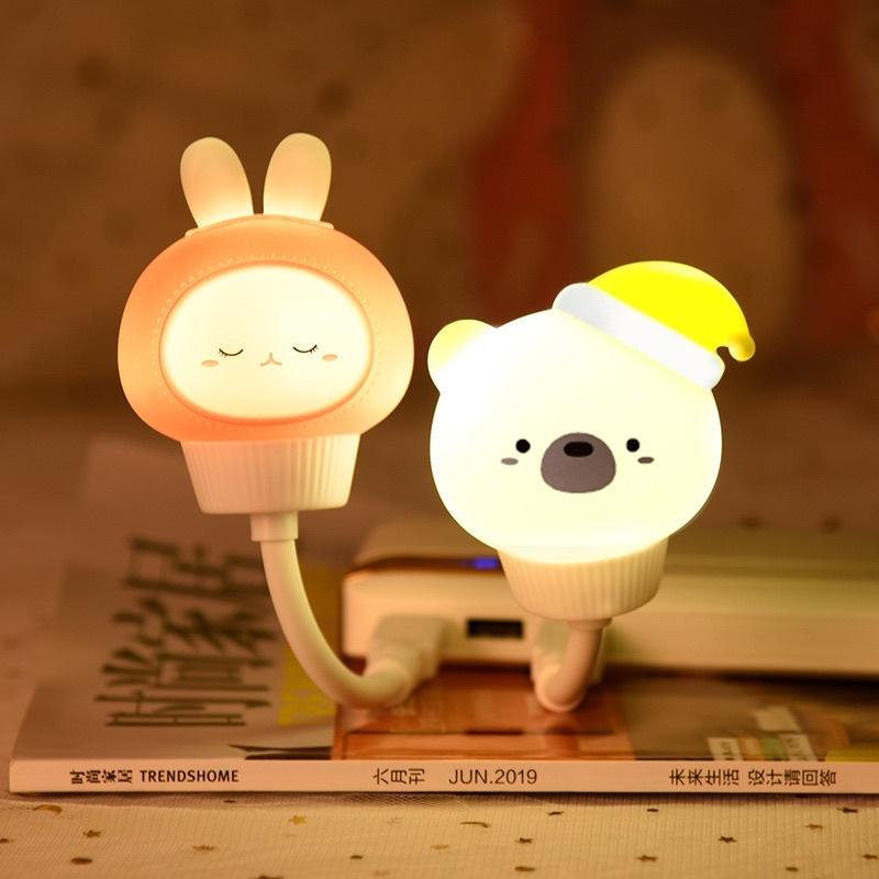 Đèn ngủ mini hình thú dễ thương tiện lợi - Đèn led USB để bàn hoạt hình siêu cute nhiều màu sắc