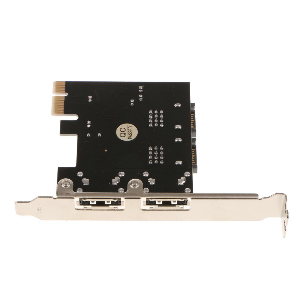 2 Port SATA 6 Gbps eSATA Controller Expansion Card Super Speed