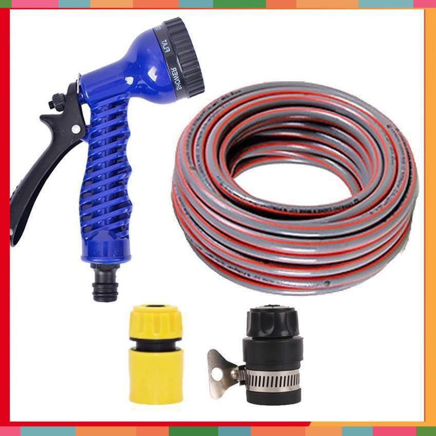 Bộ dây tăng áp 3 lần vòi xịt nước rửa xe, tưới cây loại 15m 206843