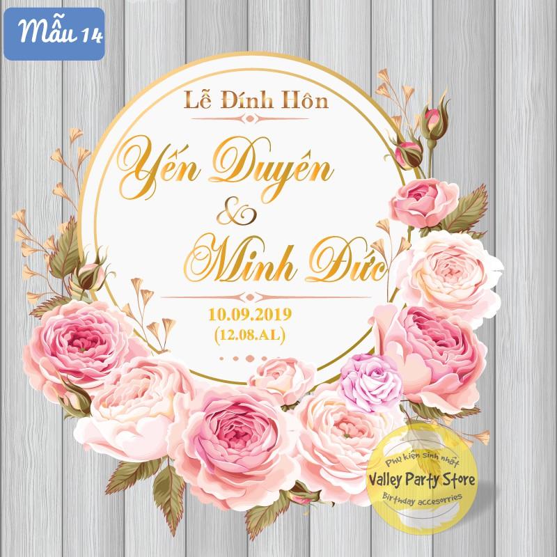 Combo 2 Bảng Cổng Cưới 60x80cm + Bảng Treo Cổng Hoa 50x70cm + 12 Tem Dán Chai Nước
