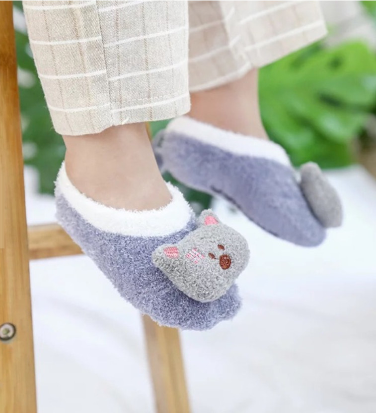 Tất Em Bé, Tất Giả Giày Len Xù 3D Có Chống Trơn
