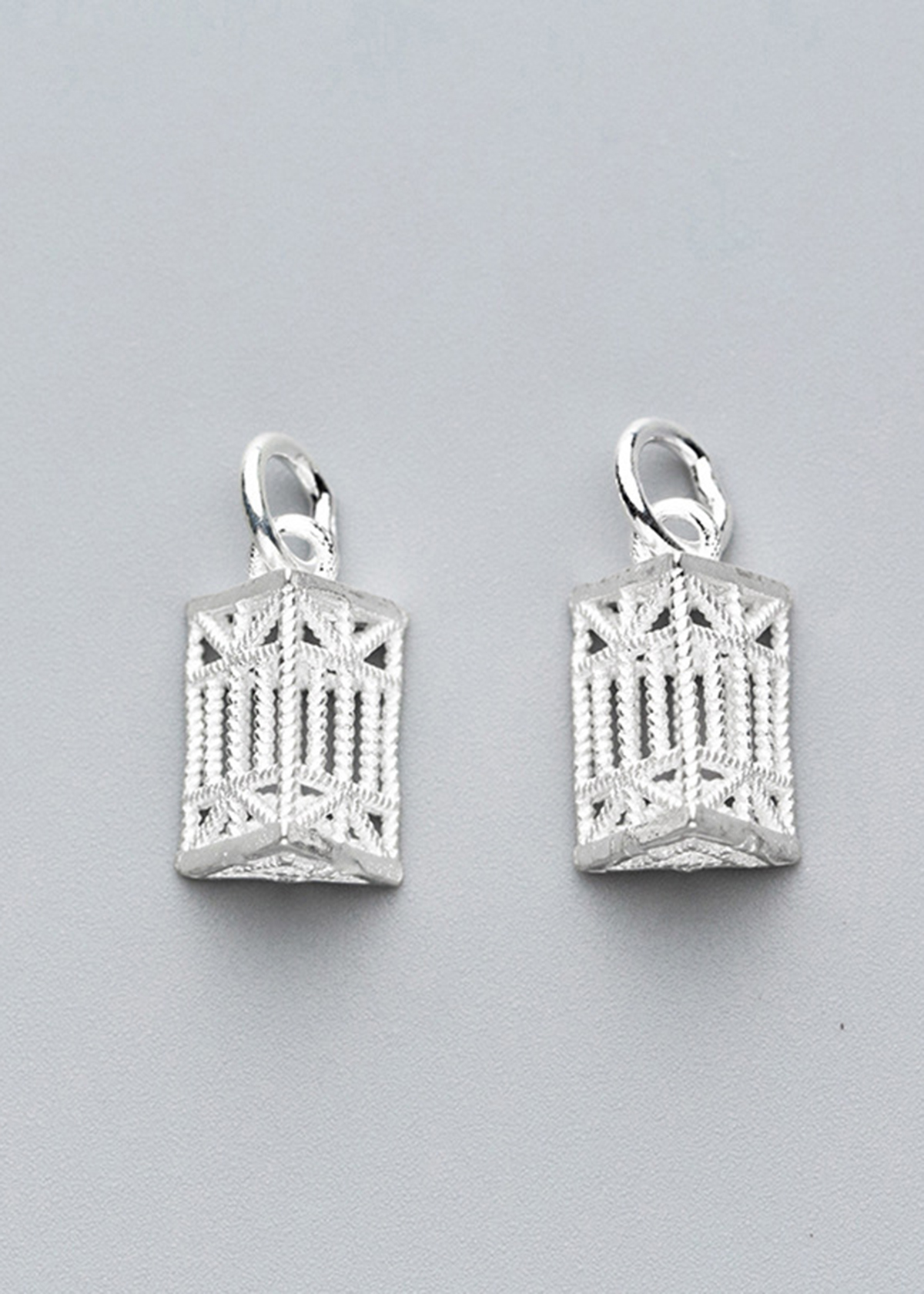 Combo 3 cái charm bạc lồng đèn 3 cạnh treo - Ngọc Quý Gemstones