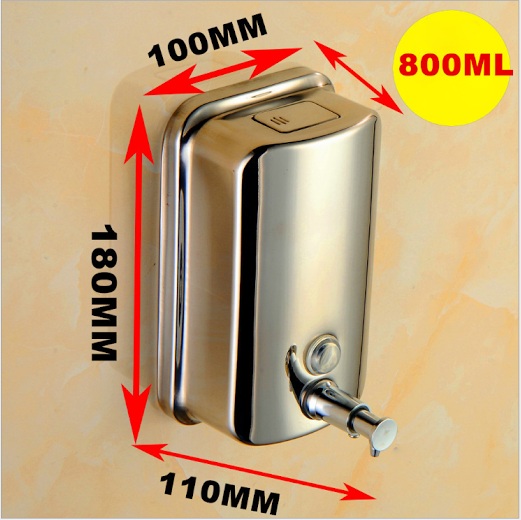 Combo 4 hộp đựng xà phòng nước rửa tay nhấn treo tường inox siêu bền 800ml