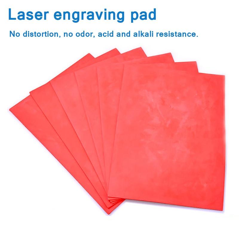 A4 Rubber Stamp Sheet Laser Rubber Carving Plate for Printing Engraving Sealer Stamp DIY Craft Red ELEN