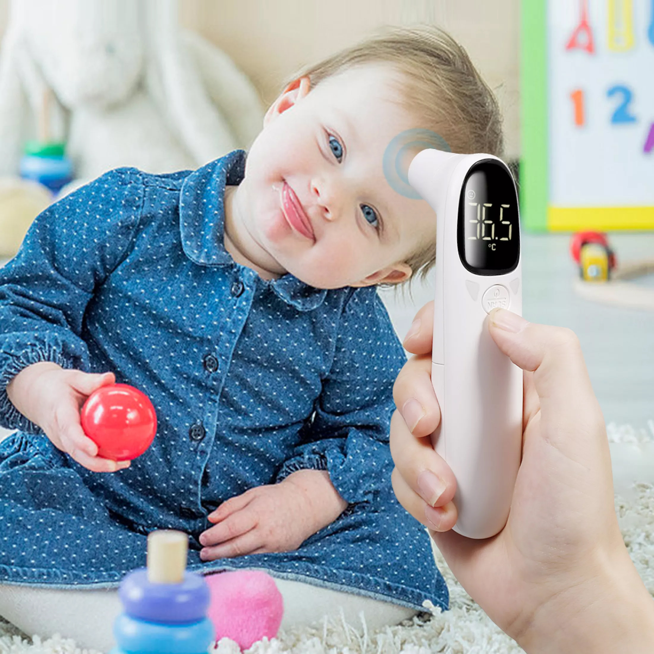 Nhiệt Kế Hồng Ngoại Thông Minh Hiển Thị Kỹ Thuật Số Chính Xác Nhanh Chóng Tặng Kèm 2 Pin