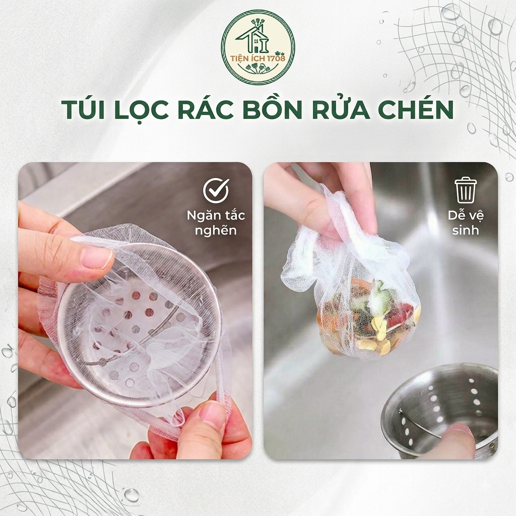 Combo 300 túi lọc rác bồn rửa bát