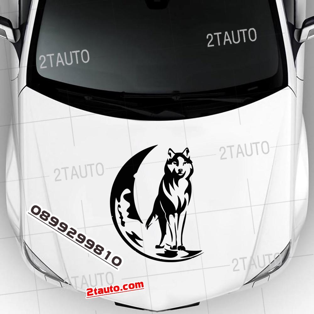 Tem decal sticker dán xe HÌNH CHÓ SÓI nhiều kích thước, chống thấm nước, logo CON SÓI WOLF dán trang trí xe hơi - MẪU 6