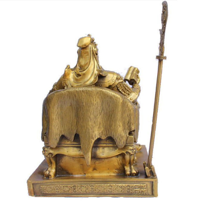 Tượng Quan Công Ngồi Đọc Sách bằng Đồng Thau cao 25cm nặng 2400g -Phong thủy mang lại sự thịnh vượng, trí tuệ và tiền bạc trong kinh doanh