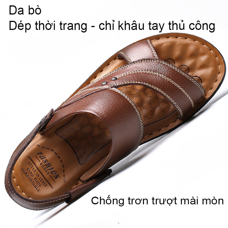 Giày Sandal phong cách thời trang  Nhật Bản đế mềm chất liệu da bò thật phù hợp với các mùa trong năm mã 12129