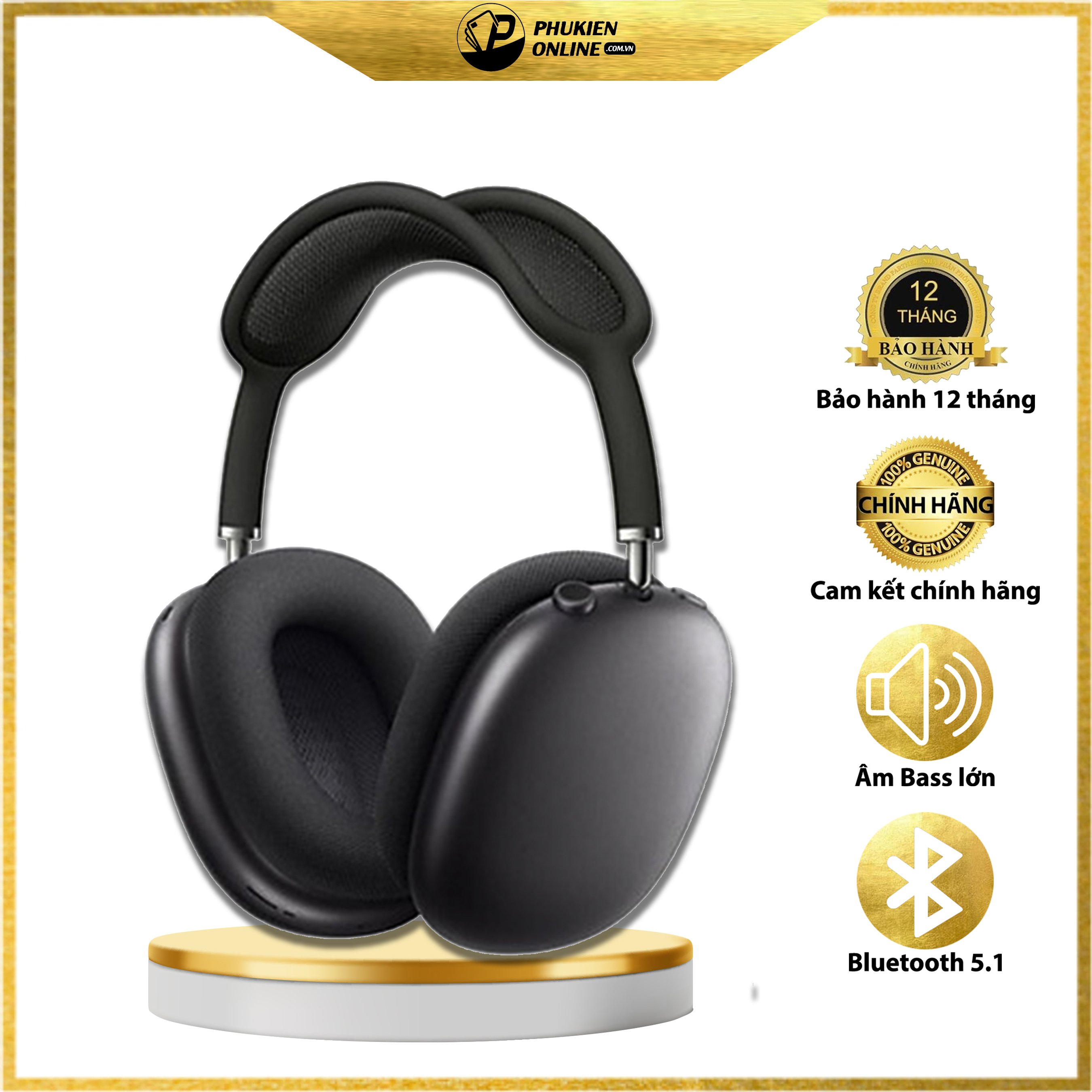 Tai Nghe không dây Bluetooth Floveme Air Max P9 - Chống Ồn - Có Micro Đàm Thoại - Hỗ Trợ Thẻ Nhớ SD - Âm thanh sống động - Hàng chính hãng