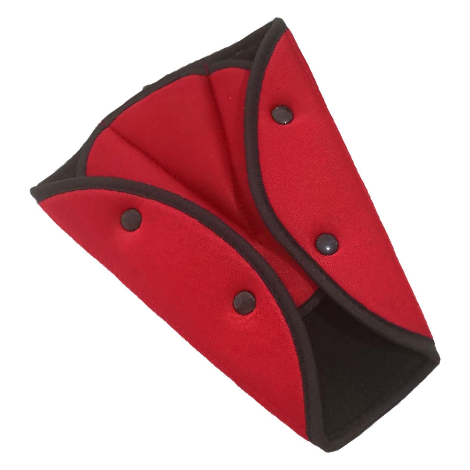 Car Seat Belt Adjuster for Kids Triangle Protector Pad Seat Belt Strap Cover Red