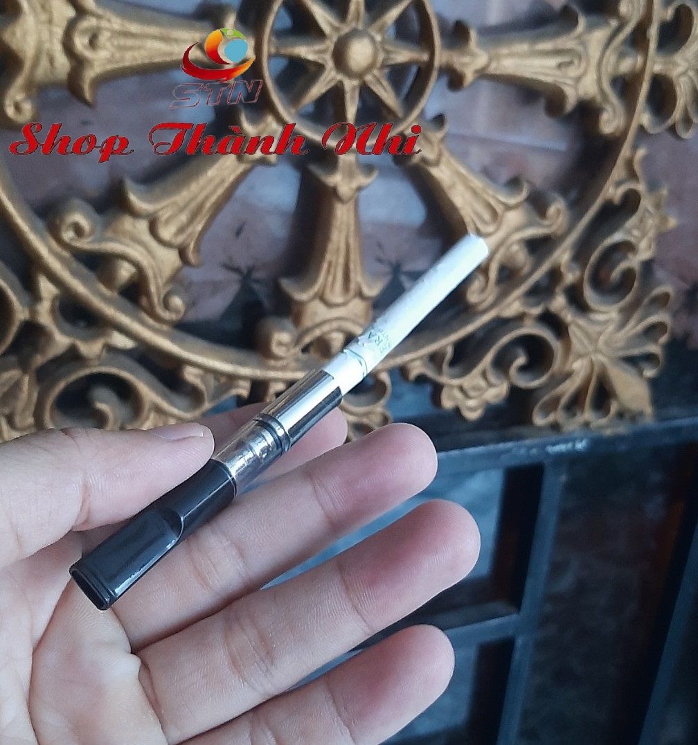 Tẩu thuốc nhựa dẻo kiêm lọc thuốc bảo vệ sức khỏe, màu bạc, SHop Thành Nhi STN10011