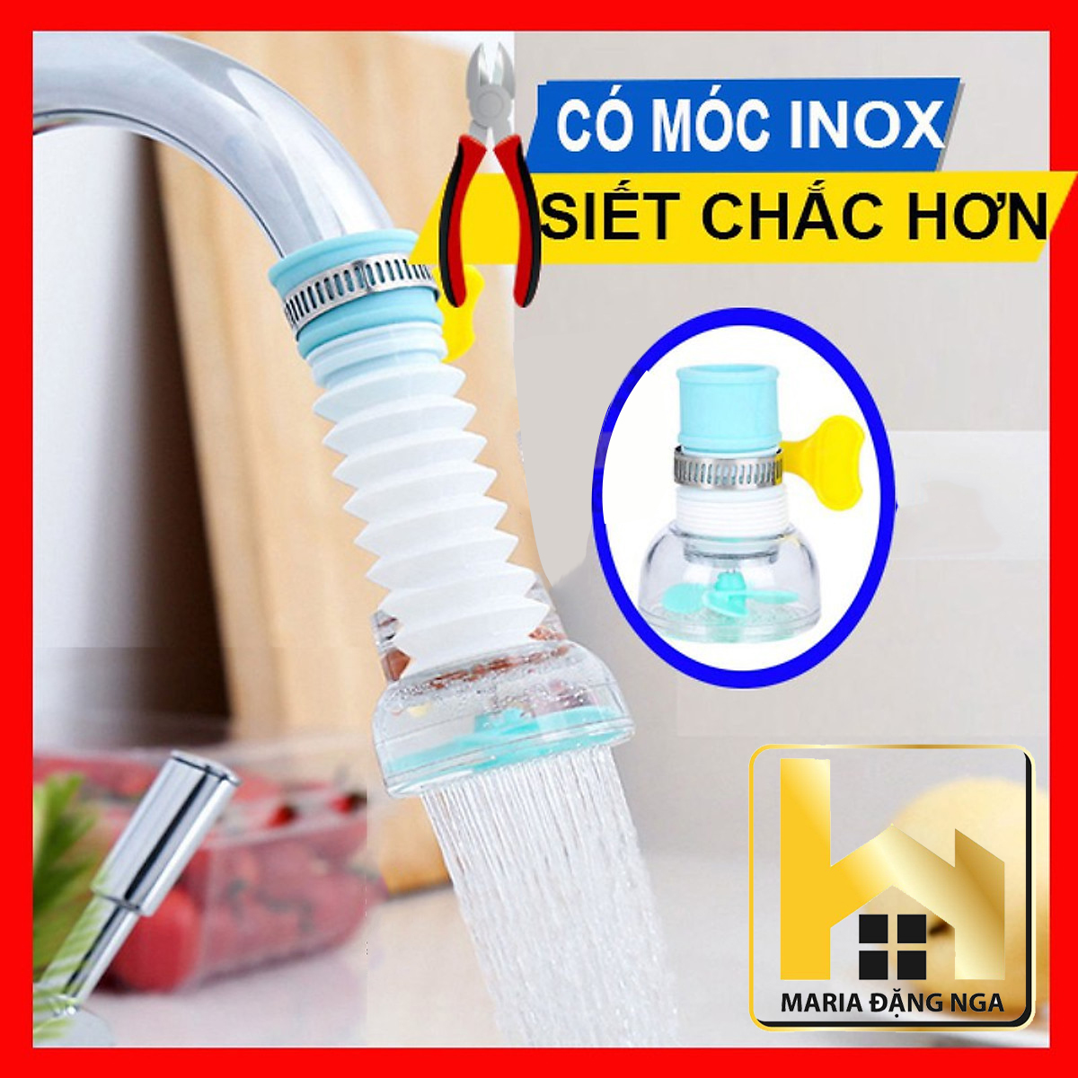 Vòi rửa chén xoay 360,Đầu vòi rửa chén , đầu vòi tăng áp lọc nước, Đầu vòi rửa chén