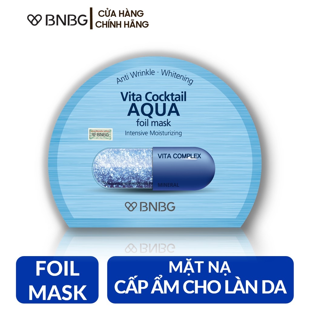Mặt nạ cấp nước dưỡng da ẩm mượt, săn chắc BNBG Vita Cocktail Aqua Foil Mask - Intensive Moisturizing 30ml 