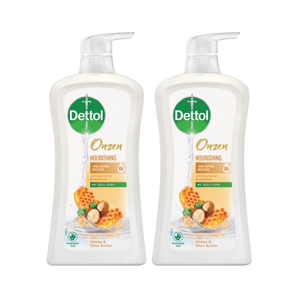 Combo 2 chai sữa tắm Dettol Onzen mật ong kháng khuẩn và dưỡng thể - chai 950G