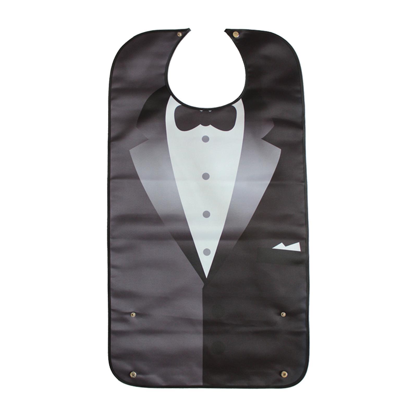 2X Adult PVC Printing Cotton Cloth Adjustable Bib for Men Patients