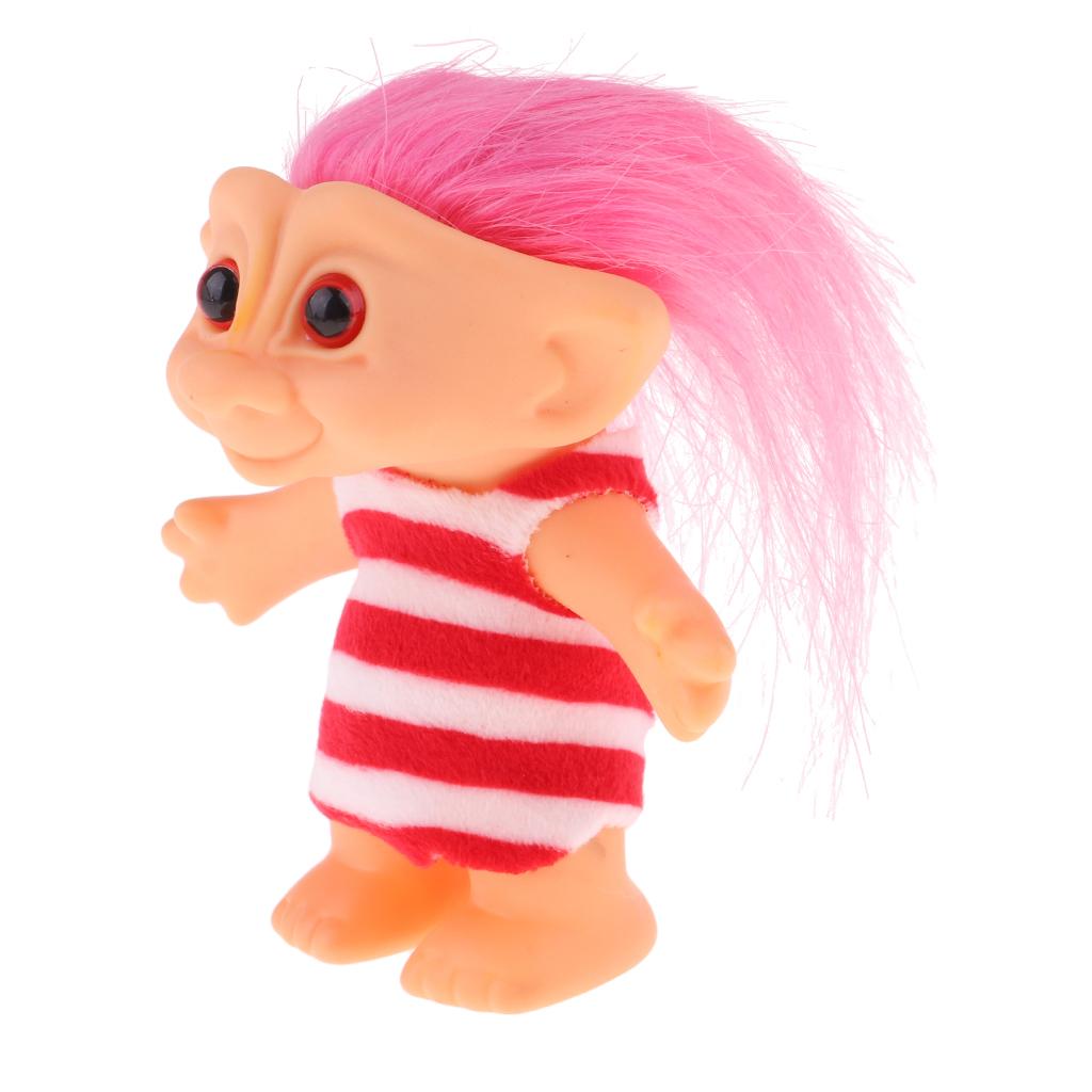 Tinh Tế May Mắn Troll Búp Bê Mini Nhân Vật Hành Động Đồ Chơi Trang Trí Bánh Hoa Hồng Đỏ