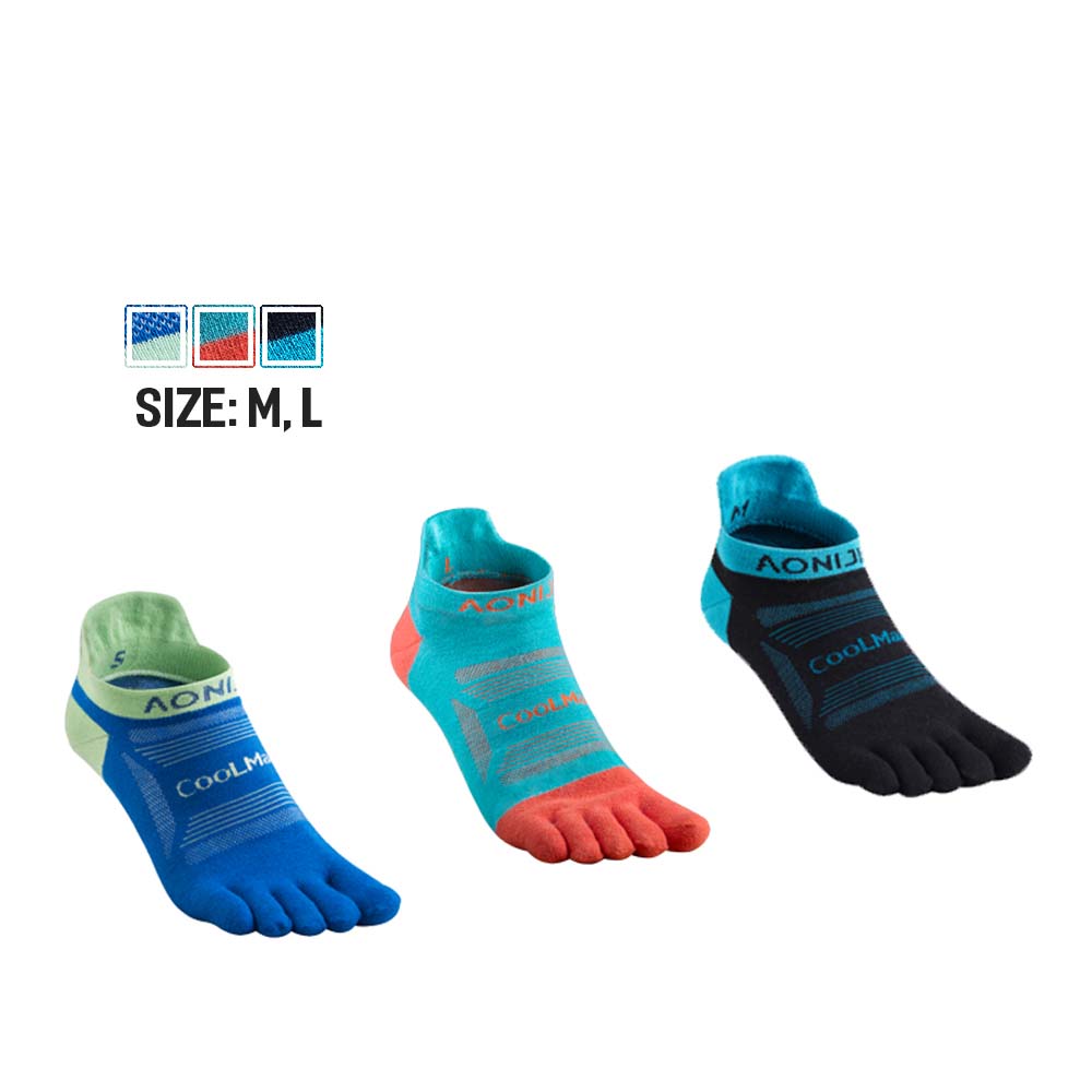 Combo 3 Đôi Tất Xỏ Ngón Chạy Bộ Marathon Đạp Xe Leo Núi Aonijie E4801 - L Size Giày 42 - 46