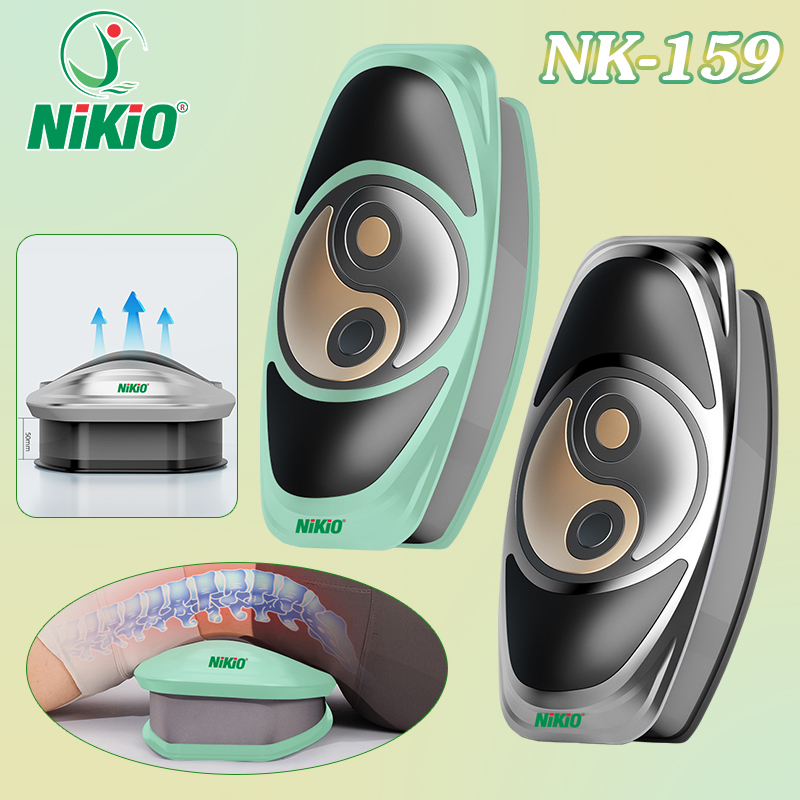 Máy massage lưng và cột sống Nikio NK-159, Dòng pin sạc, công nghệ kéo giãn cột sống lưng bằng túi khí hỗ trợ giảm đau mỏi và bệnh lý vệ cột sống