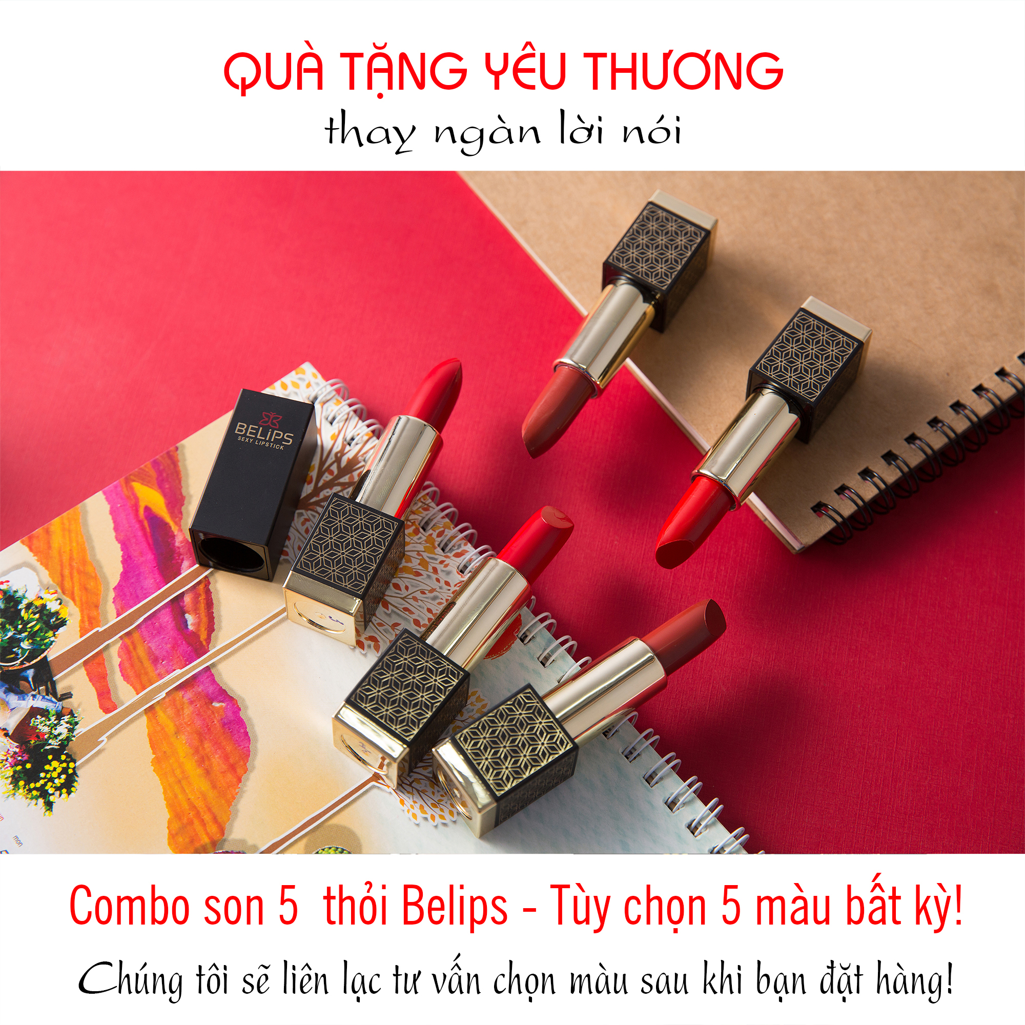 Set son Belips 5 thỏi - Bộ quà tặng yêu thương