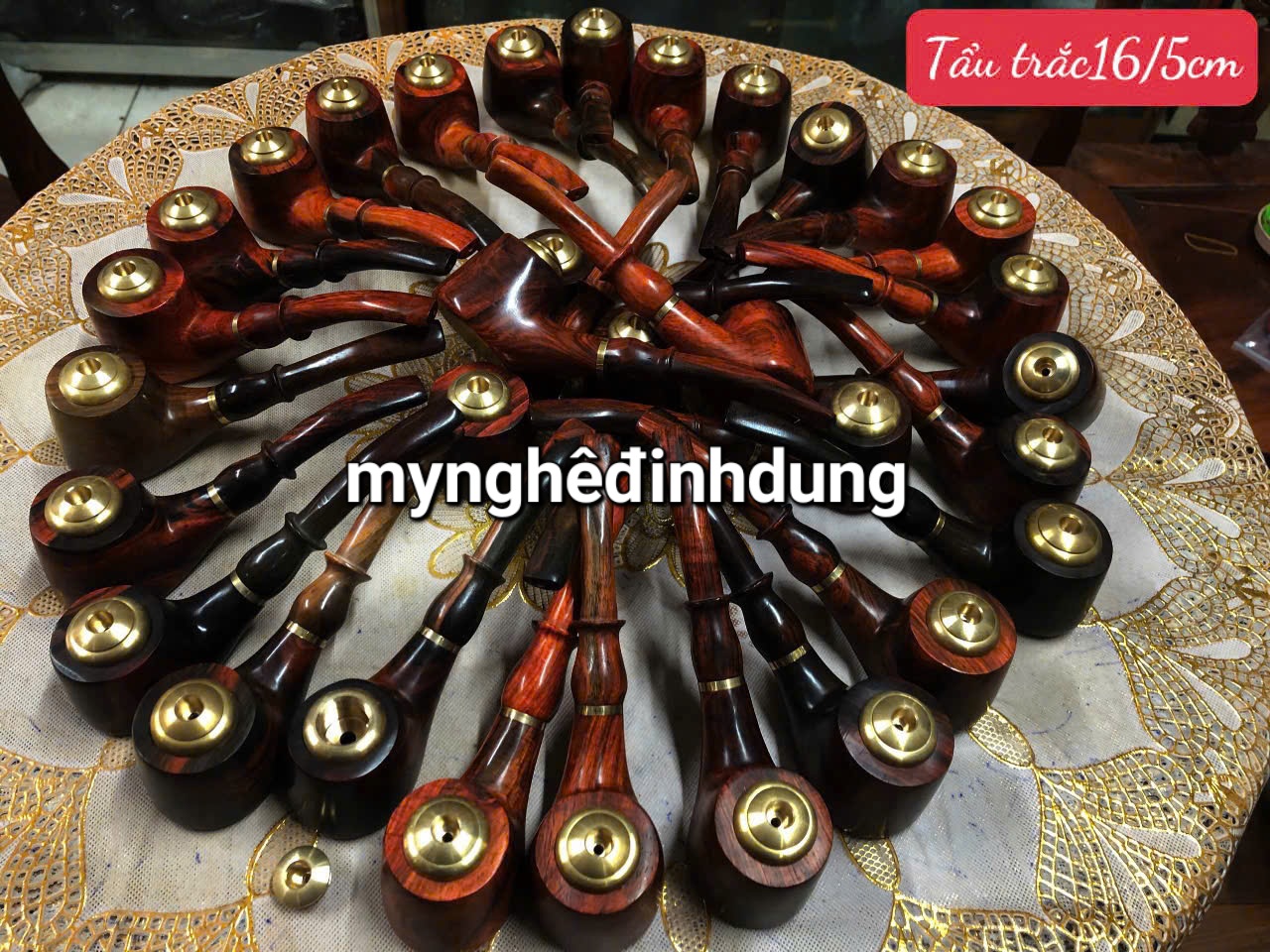 Tẩu sì gà hút thuốc phong cách lịch mãn đẳng cấp bằng gỗ trắc đỏ đen