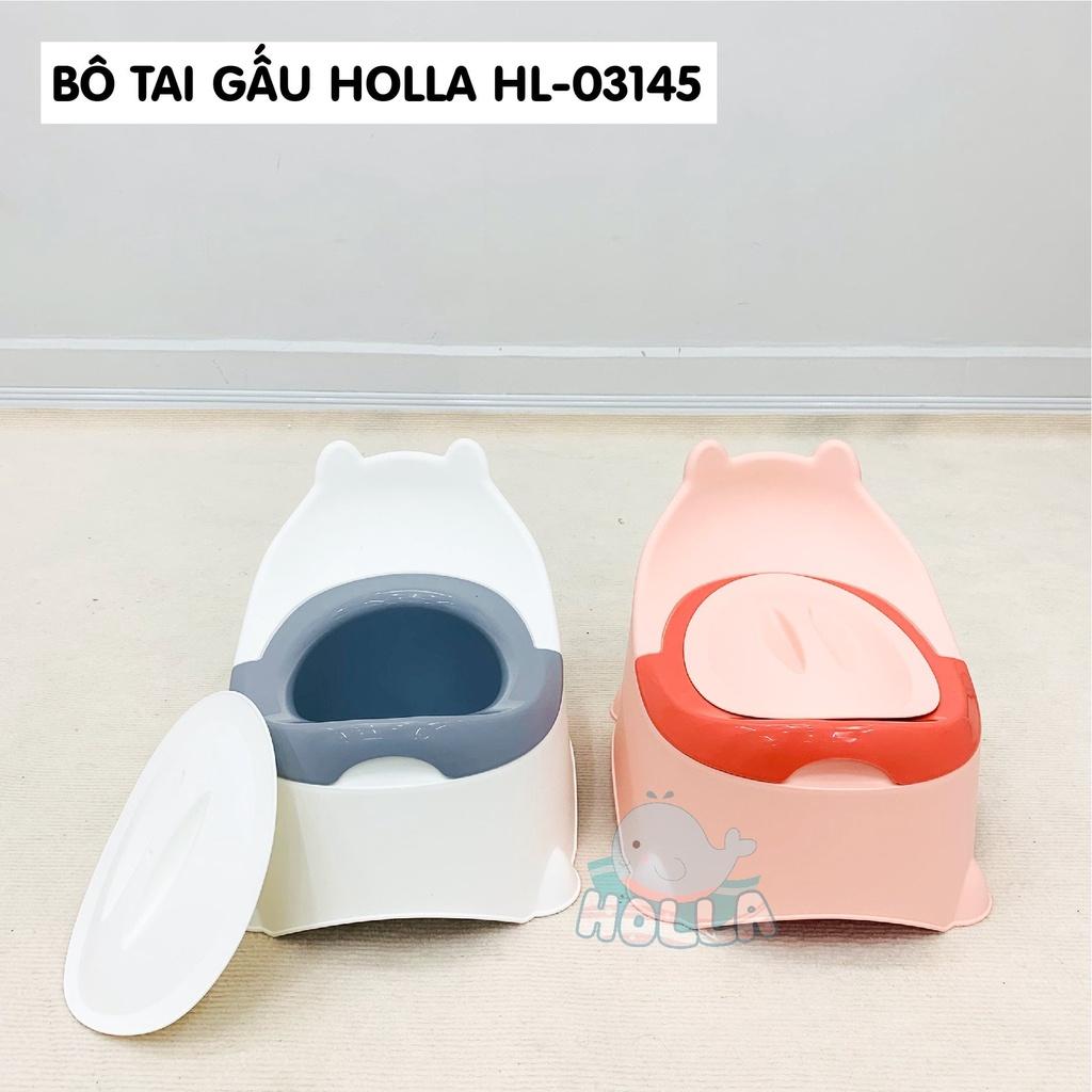 Bô ngồi có nắp đậy tai gấu HOLLA - dễ dàng tháo lắp, lau chùi vệ sinh